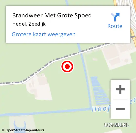 Locatie op kaart van de 112 melding: Brandweer Met Grote Spoed Naar Hedel, Zeedijk op 30 november 2021 16:37