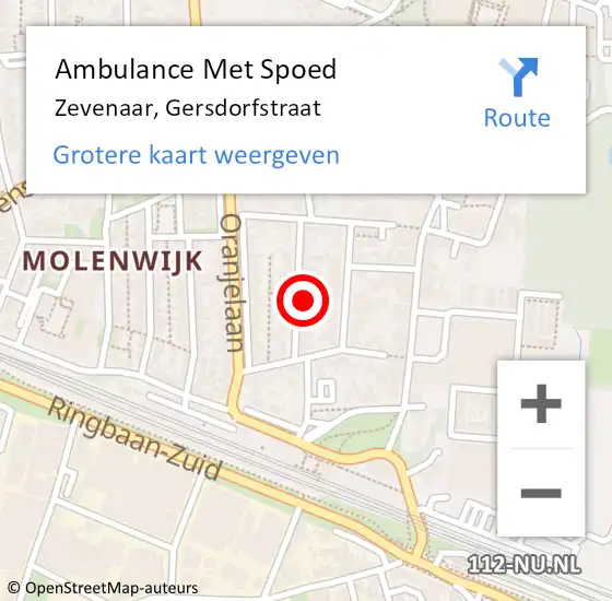 Locatie op kaart van de 112 melding: Ambulance Met Spoed Naar Zevenaar, Gersdorfstraat op 30 november 2021 16:47