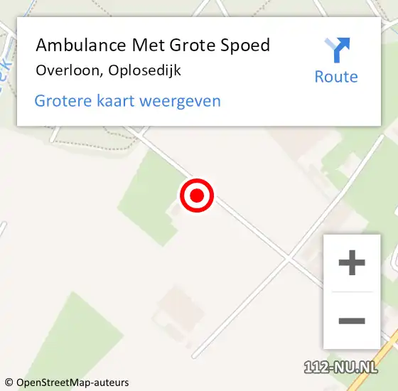 Locatie op kaart van de 112 melding: Ambulance Met Grote Spoed Naar Overloon, Oplosedijk op 30 juni 2014 22:22