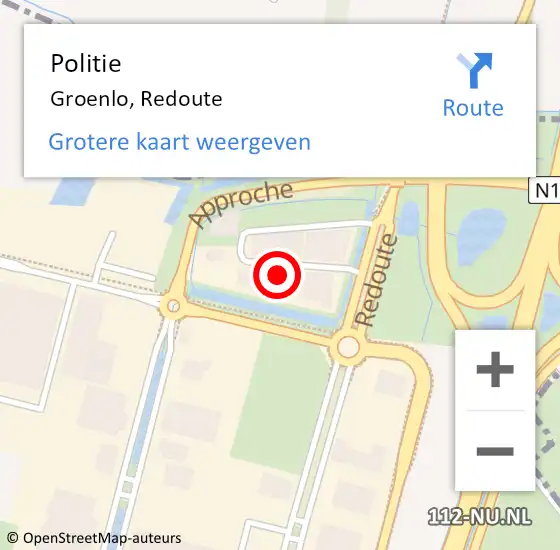 Locatie op kaart van de 112 melding: Politie Groenlo, Redoute op 30 november 2021 16:55