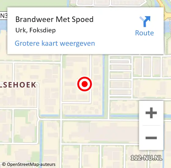 Locatie op kaart van de 112 melding: Brandweer Met Spoed Naar Urk, Foksdiep op 30 november 2021 17:02