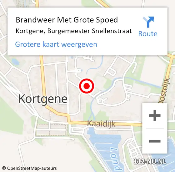 Locatie op kaart van de 112 melding: Brandweer Met Grote Spoed Naar Kortgene, Burgemeester Snellenstraat op 30 november 2021 17:13