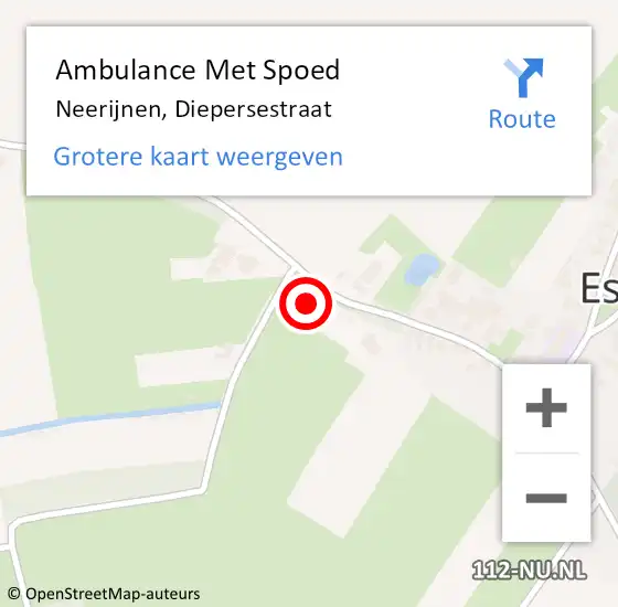 Locatie op kaart van de 112 melding: Ambulance Met Spoed Naar Neerijnen, Diepersestraat op 30 november 2021 17:22