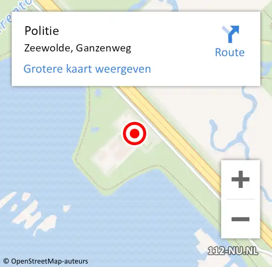 Locatie op kaart van de 112 melding: Politie Zeewolde, Ganzenweg op 30 november 2021 17:32