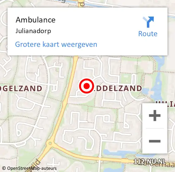 Locatie op kaart van de 112 melding: Ambulance Julianadorp op 30 november 2021 17:50