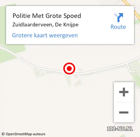 Locatie op kaart van de 112 melding: Politie Met Grote Spoed Naar Zuidlaarderveen, De Knijpe op 30 november 2021 17:52