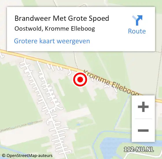 Locatie op kaart van de 112 melding: Brandweer Met Grote Spoed Naar Oostwold, Kromme Elleboog op 30 november 2021 18:00