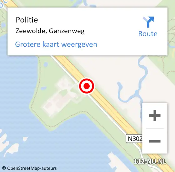 Locatie op kaart van de 112 melding: Politie Zeewolde, Ganzenweg op 30 november 2021 18:15