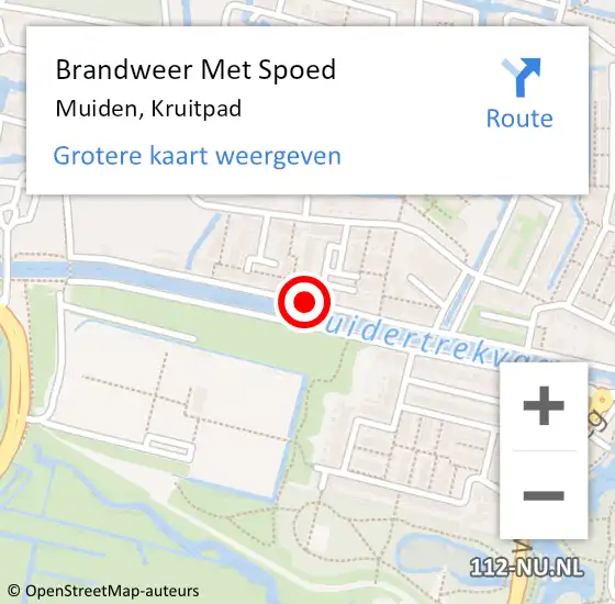 Locatie op kaart van de 112 melding: Brandweer Met Spoed Naar Muiden, Kruitpad op 30 november 2021 18:53