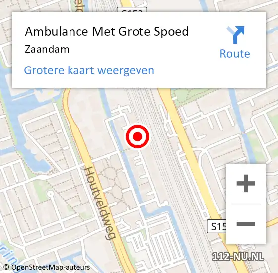 Locatie op kaart van de 112 melding: Ambulance Met Grote Spoed Naar Zaandam op 30 november 2021 18:58