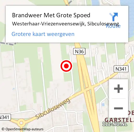 Locatie op kaart van de 112 melding: Brandweer Met Grote Spoed Naar Westerhaar-Vriezenveensewijk, Sibculoseweg op 30 november 2021 18:59