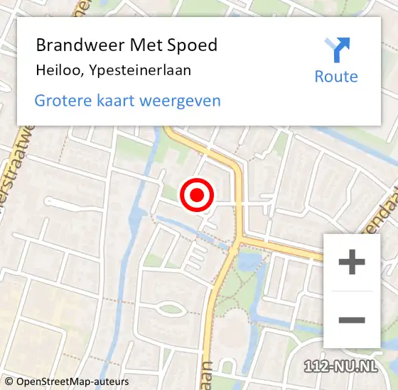 Locatie op kaart van de 112 melding: Brandweer Met Spoed Naar Heiloo, Ypesteinerlaan op 30 november 2021 19:26