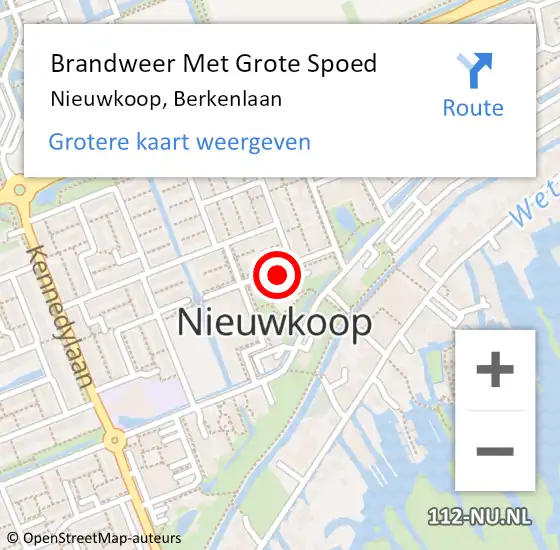 Locatie op kaart van de 112 melding: Brandweer Met Grote Spoed Naar Nieuwkoop, Berkenlaan op 30 november 2021 20:33