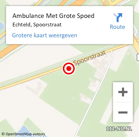 Locatie op kaart van de 112 melding: Ambulance Met Grote Spoed Naar Echteld, Spoorstraat op 30 november 2021 20:45