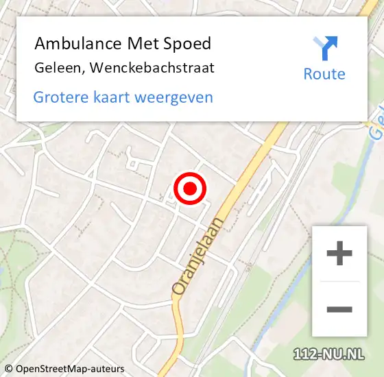 Locatie op kaart van de 112 melding: Ambulance Met Spoed Naar Geleen, Wenckebachstraat op 30 juni 2014 22:57