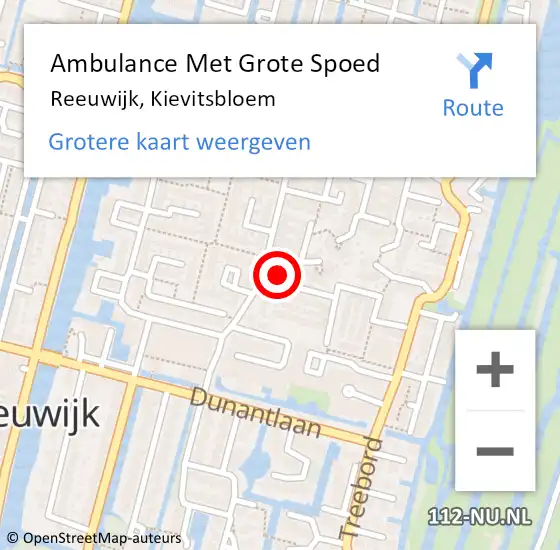 Locatie op kaart van de 112 melding: Ambulance Met Grote Spoed Naar Reeuwijk, Kievitsbloem op 30 juni 2014 23:03