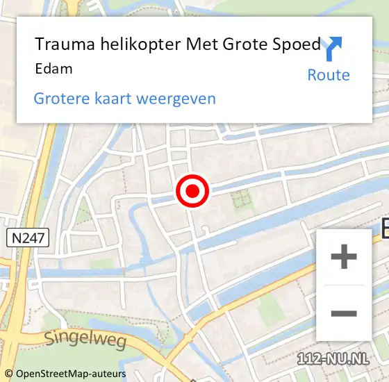 Locatie op kaart van de 112 melding: Trauma helikopter Met Grote Spoed Naar Edam op 30 november 2021 21:32