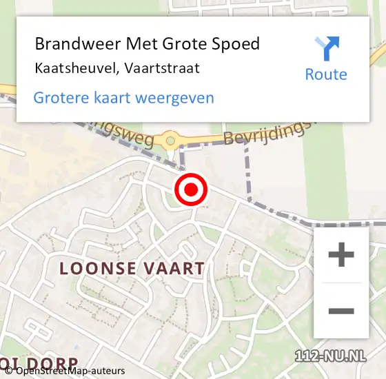 Locatie op kaart van de 112 melding: Brandweer Met Grote Spoed Naar Kaatsheuvel, Vaartstraat op 30 november 2021 21:34