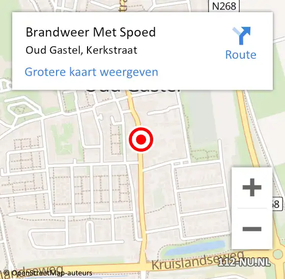 Locatie op kaart van de 112 melding: Brandweer Met Spoed Naar Oud Gastel, Kerkstraat op 30 november 2021 22:41