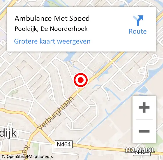 Locatie op kaart van de 112 melding: Ambulance Met Spoed Naar Poeldijk, De Noorderhoek op 30 november 2021 22:52