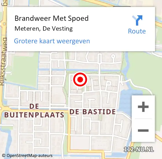 Locatie op kaart van de 112 melding: Brandweer Met Spoed Naar Meteren, De Vesting op 30 november 2021 23:10