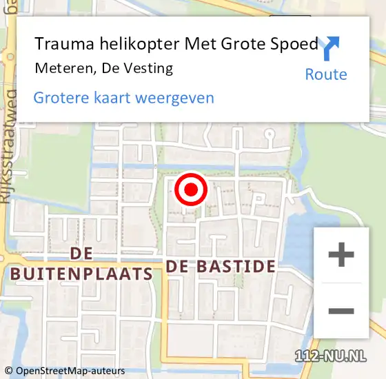 Locatie op kaart van de 112 melding: Trauma helikopter Met Grote Spoed Naar Meteren, De Vesting op 30 november 2021 23:12