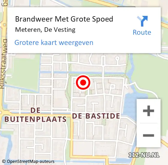 Locatie op kaart van de 112 melding: Brandweer Met Grote Spoed Naar Meteren, De Vesting op 30 november 2021 23:14