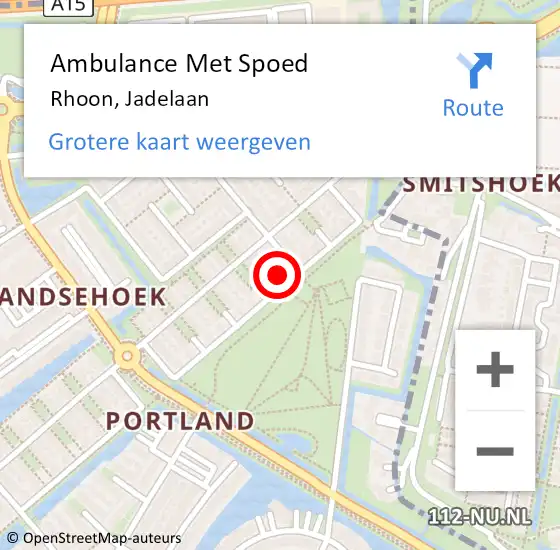 Locatie op kaart van de 112 melding: Ambulance Met Spoed Naar Rhoon, Jadelaan op 1 december 2021 02:36