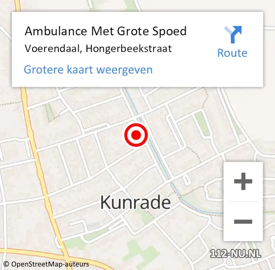 Locatie op kaart van de 112 melding: Ambulance Met Grote Spoed Naar Voerendaal, Hongerbeekstraat op 30 juni 2014 23:33