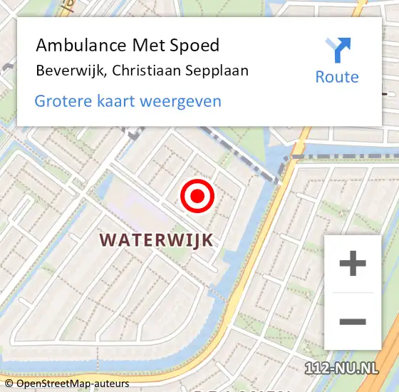 Locatie op kaart van de 112 melding: Ambulance Met Spoed Naar Beverwijk, Christiaan Sepplaan op 1 december 2021 04:34