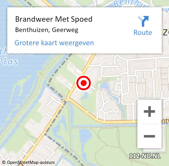 Locatie op kaart van de 112 melding: Brandweer Met Spoed Naar Benthuizen, Geerweg op 1 december 2021 04:57