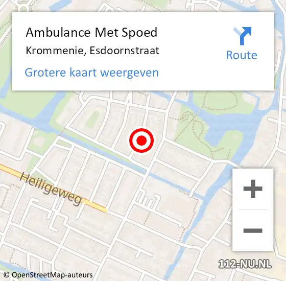 Locatie op kaart van de 112 melding: Ambulance Met Spoed Naar Krommenie, Esdoornstraat op 1 december 2021 05:13