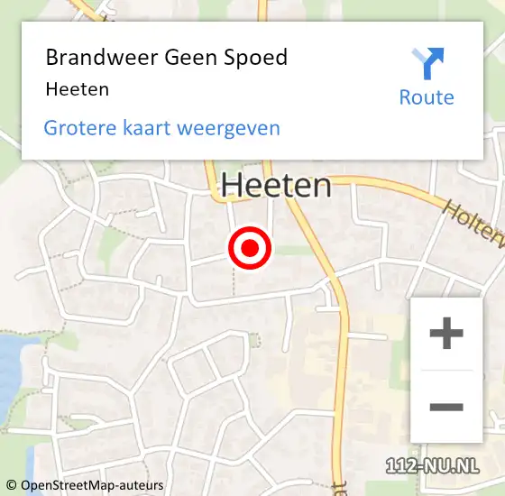 Locatie op kaart van de 112 melding: Brandweer Geen Spoed Naar Heeten op 1 december 2021 05:32