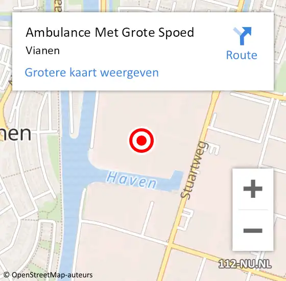 Locatie op kaart van de 112 melding: Ambulance Met Grote Spoed Naar Vianen op 1 december 2021 05:32