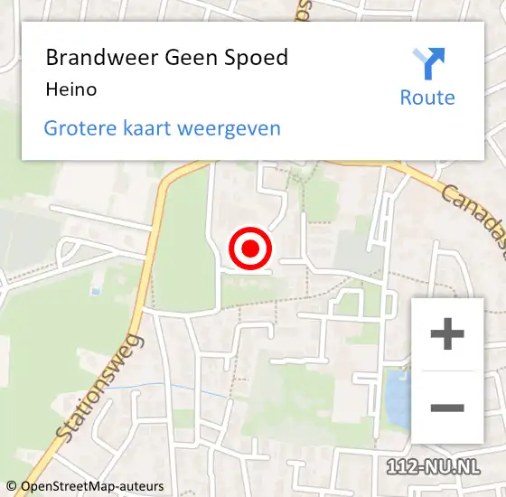 Locatie op kaart van de 112 melding: Brandweer Geen Spoed Naar Heino op 1 december 2021 05:35