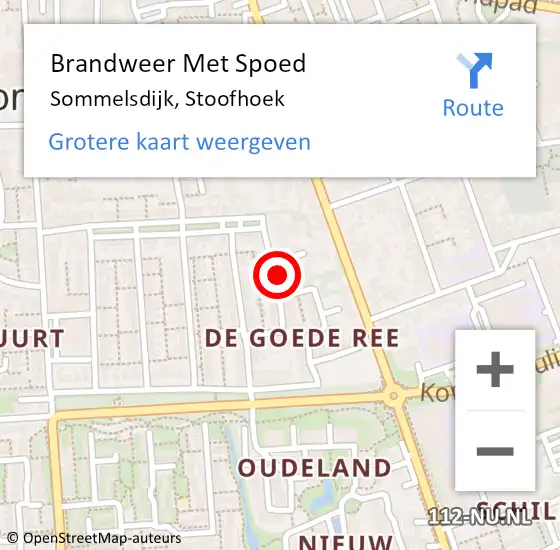 Locatie op kaart van de 112 melding: Brandweer Met Spoed Naar Sommelsdijk, Stoofhoek op 1 december 2021 06:49