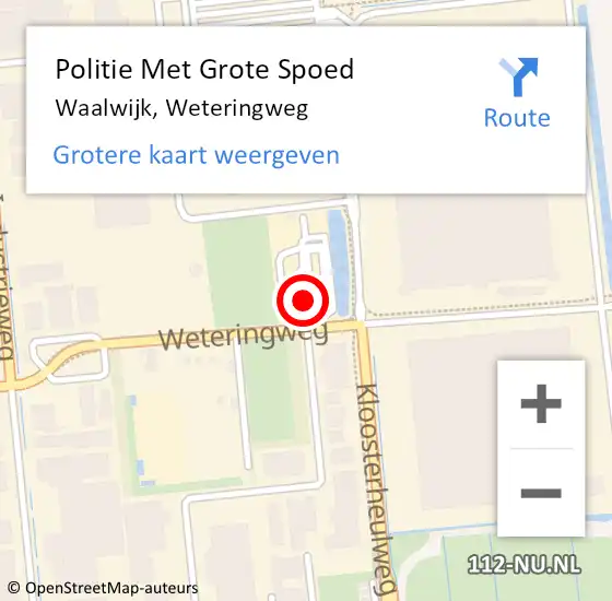 Locatie op kaart van de 112 melding: Politie Met Grote Spoed Naar Waalwijk, Weteringweg op 1 december 2021 07:00