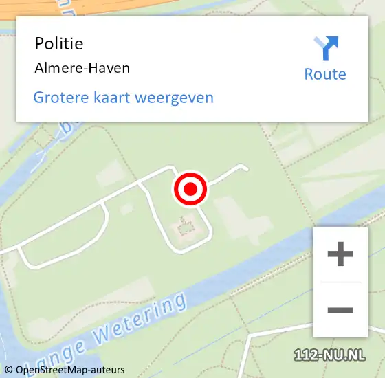 Locatie op kaart van de 112 melding: Politie Almere-Haven op 1 december 2021 07:12