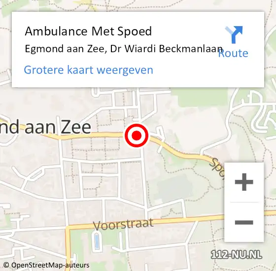 Locatie op kaart van de 112 melding: Ambulance Met Spoed Naar Egmond aan Zee, Dr Wiardi Beckmanlaan op 30 juni 2014 23:46