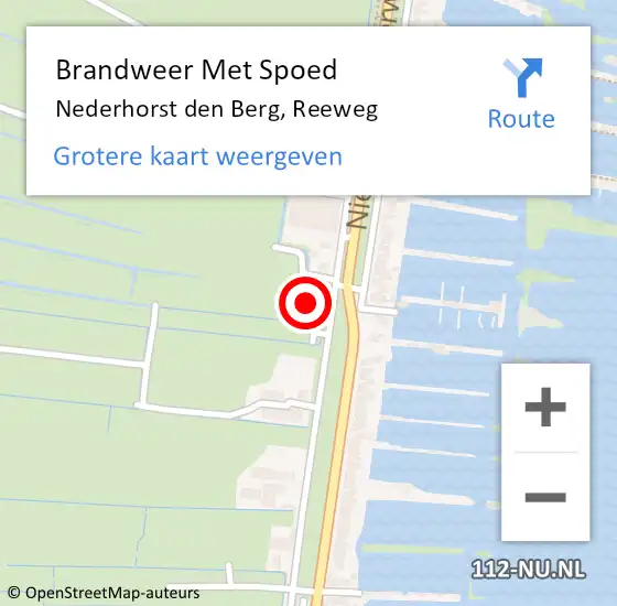 Locatie op kaart van de 112 melding: Brandweer Met Spoed Naar Nederhorst den Berg, Reeweg op 1 december 2021 07:53