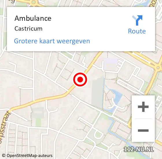 Locatie op kaart van de 112 melding: Ambulance Castricum op 1 december 2021 08:07