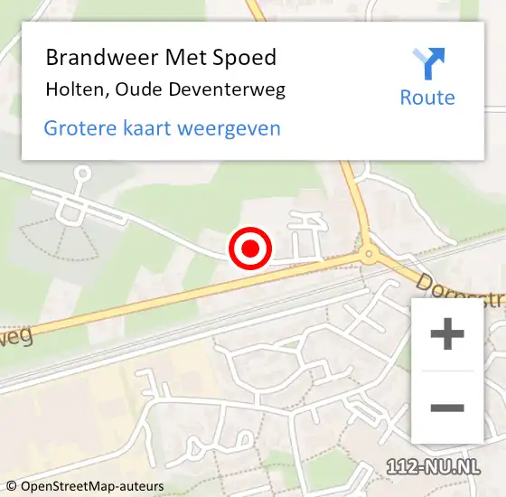 Locatie op kaart van de 112 melding: Brandweer Met Spoed Naar Holten, Oude Deventerweg op 1 december 2021 08:23