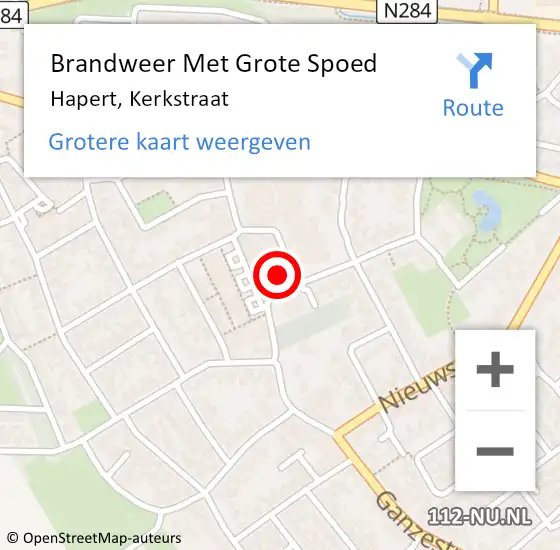 Locatie op kaart van de 112 melding: Brandweer Met Grote Spoed Naar Hapert, Kerkstraat op 1 december 2021 08:46