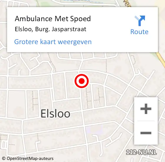 Locatie op kaart van de 112 melding: Ambulance Met Spoed Naar Elsloo, Burg. Jasparstraat op 6 oktober 2013 22:00