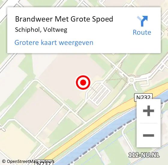 Locatie op kaart van de 112 melding: Brandweer Met Grote Spoed Naar Schiphol, Voltweg op 1 december 2021 10:05