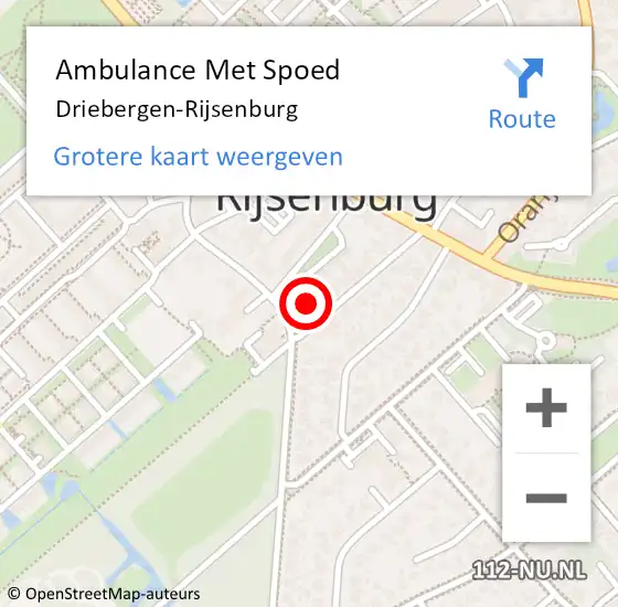Locatie op kaart van de 112 melding: Ambulance Met Spoed Naar Driebergen-Rijsenburg op 1 december 2021 10:53