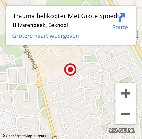 Locatie op kaart van de 112 melding: Trauma helikopter Met Grote Spoed Naar Hilvarenbeek, Eekhool op 1 december 2021 12:03