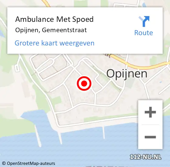 Locatie op kaart van de 112 melding: Ambulance Met Spoed Naar Opijnen, Gemeentstraat op 1 december 2021 12:19