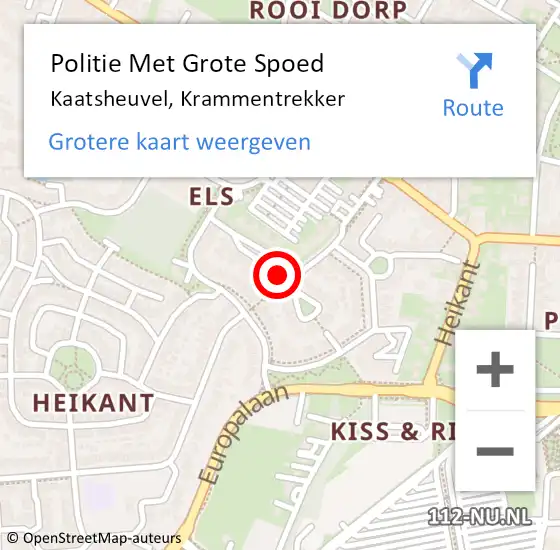 Locatie op kaart van de 112 melding: Politie Met Grote Spoed Naar Kaatsheuvel, Krammentrekker op 1 december 2021 12:21