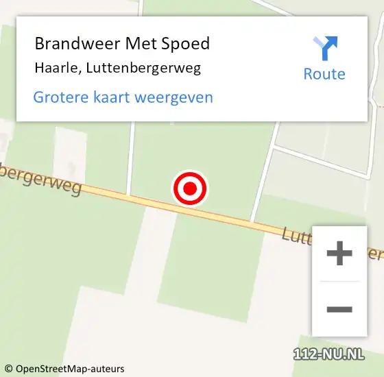 Locatie op kaart van de 112 melding: Brandweer Met Spoed Naar Haarle, Luttenbergerweg op 1 december 2021 12:29